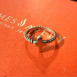 James Avery Twisted Silver Cross Ring